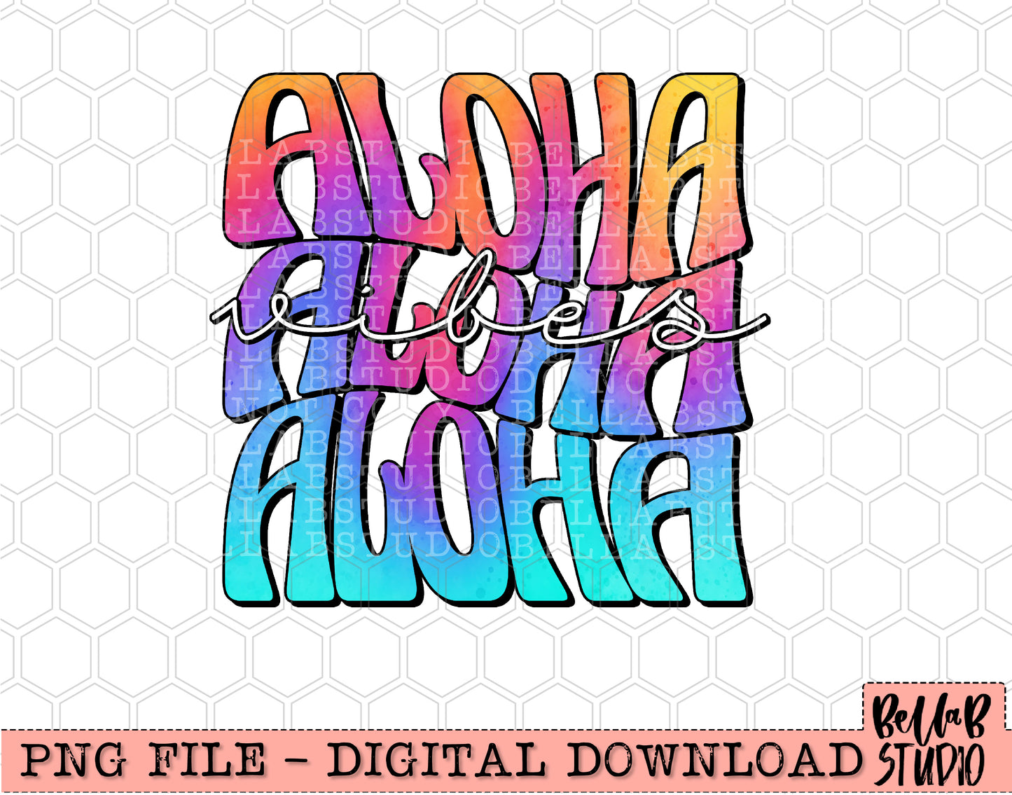 Bright Retro Aloha Vibes Sublimation Design