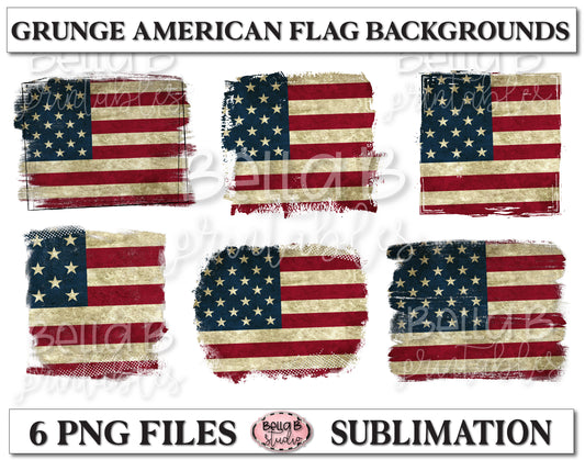 Patriotic, American Flag Sublimation Backgrounds