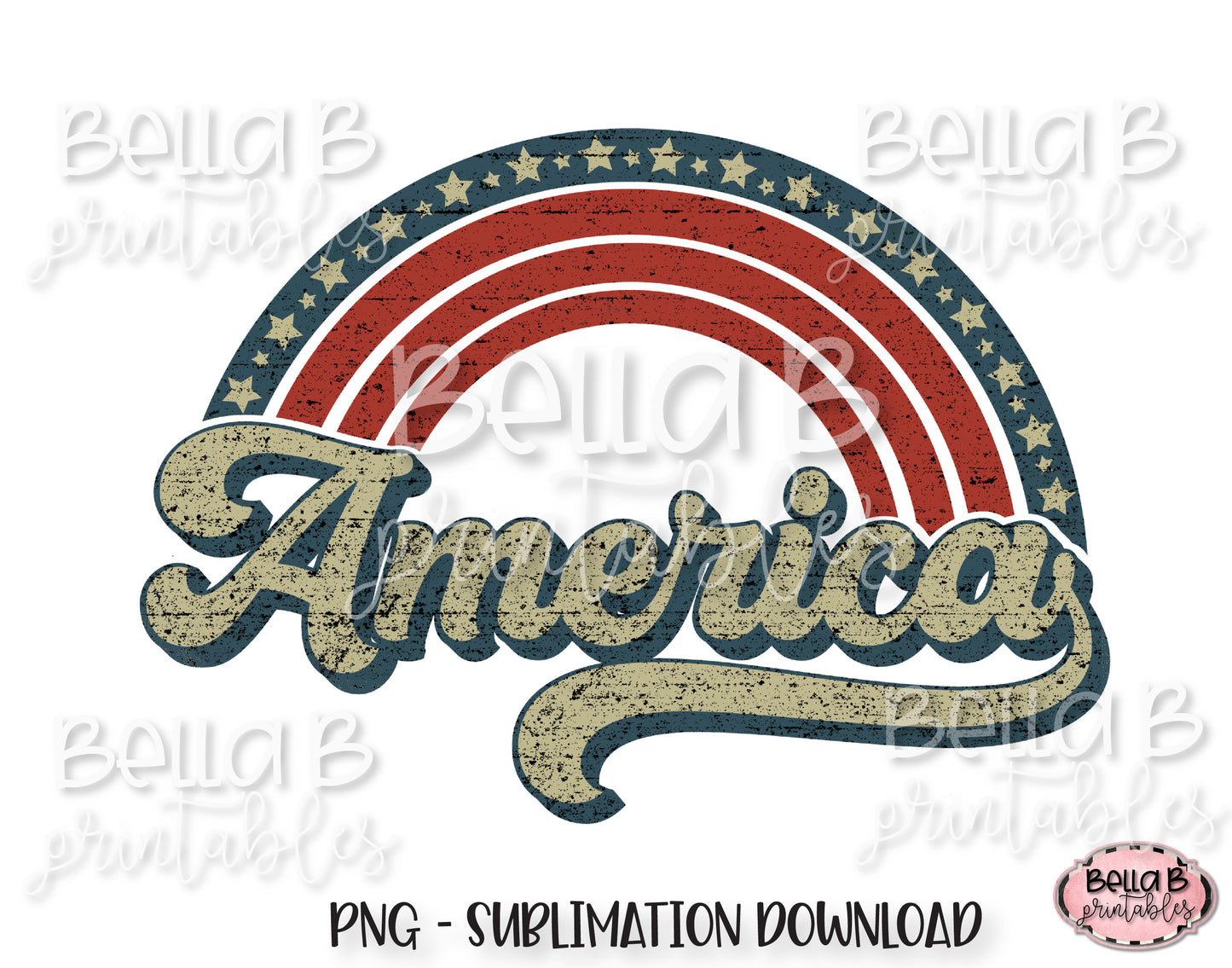 Vintage America PNG, Retro America Sublimation Design
