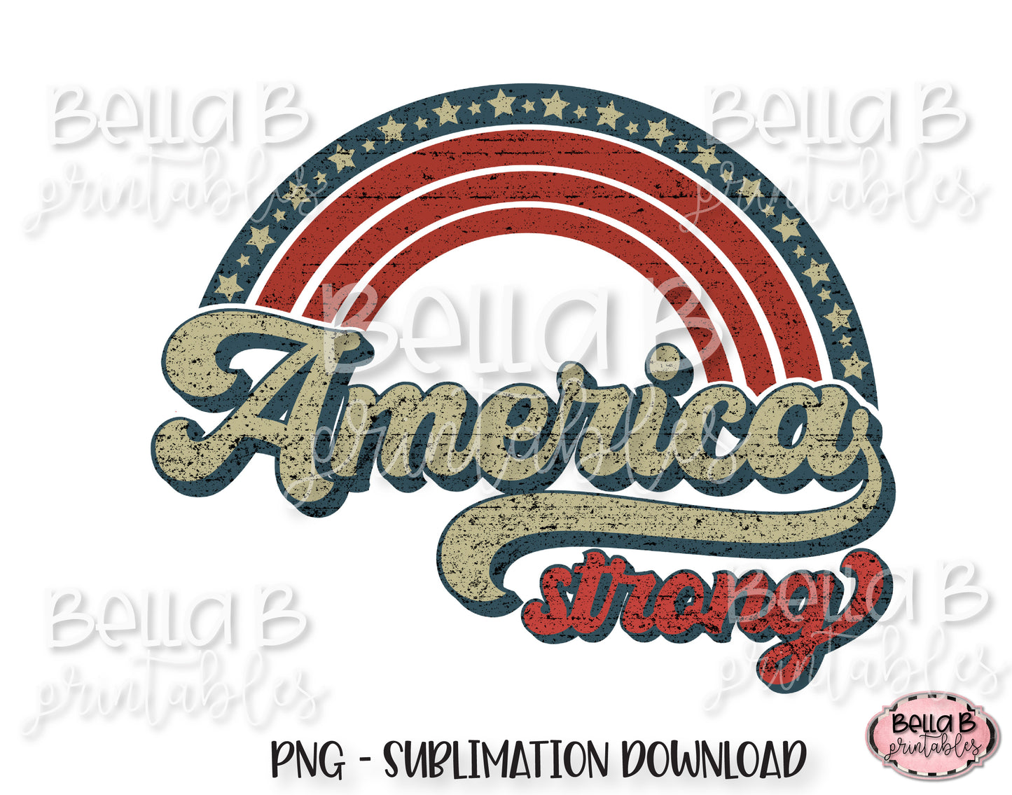 Vintage America Strong PNG, Retro America Sublimation Design