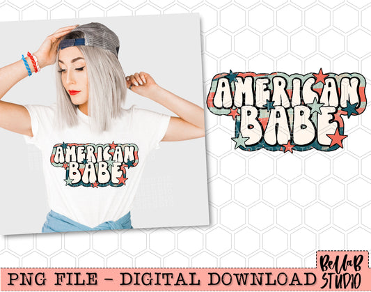 American Babe Retro Sublimation Design