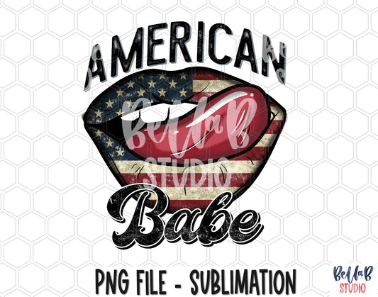 American Babe Lips Sublimation Design