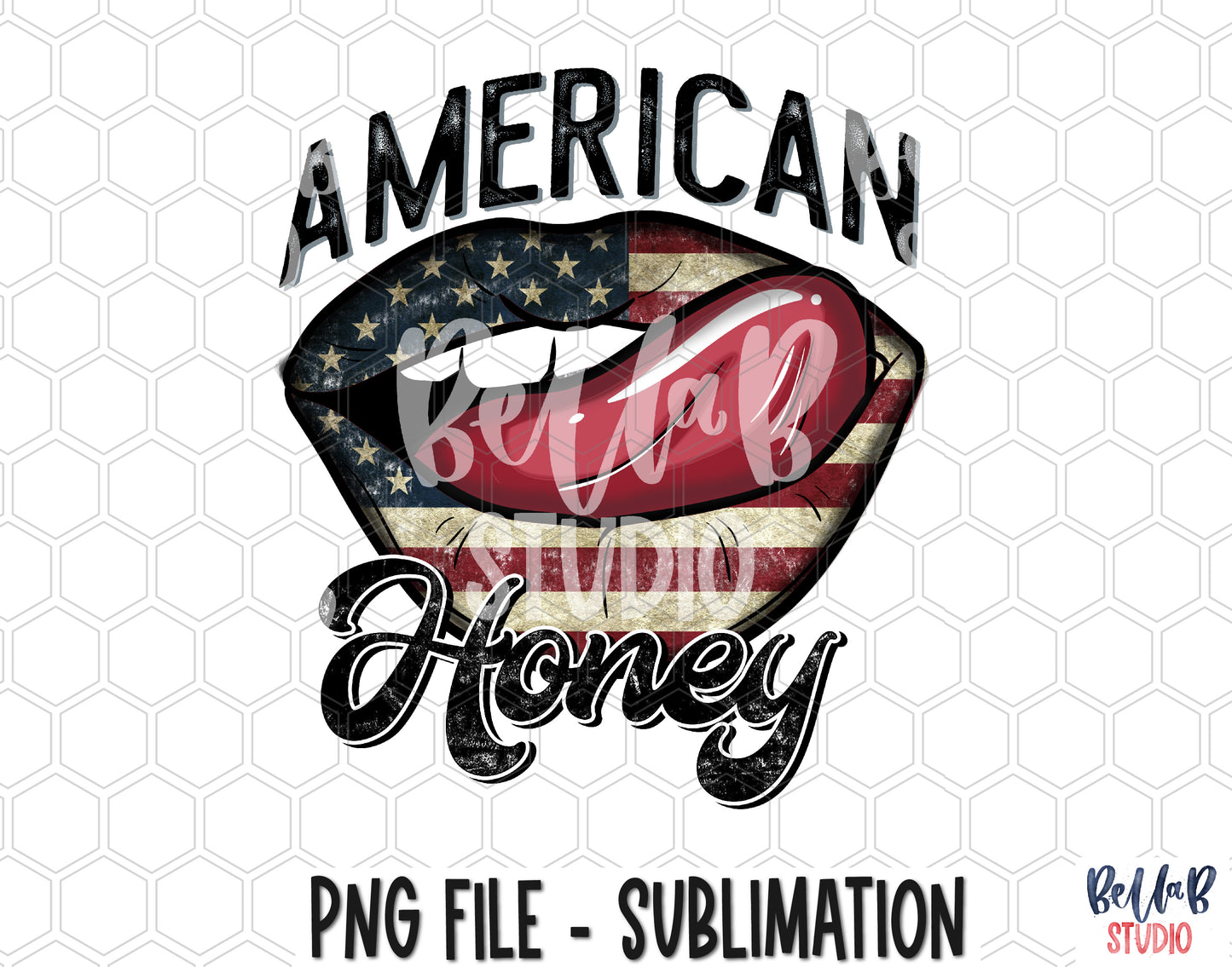 American Honey Lips Sublimation Design
