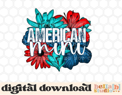 American Mini Bright Floral PNG Design