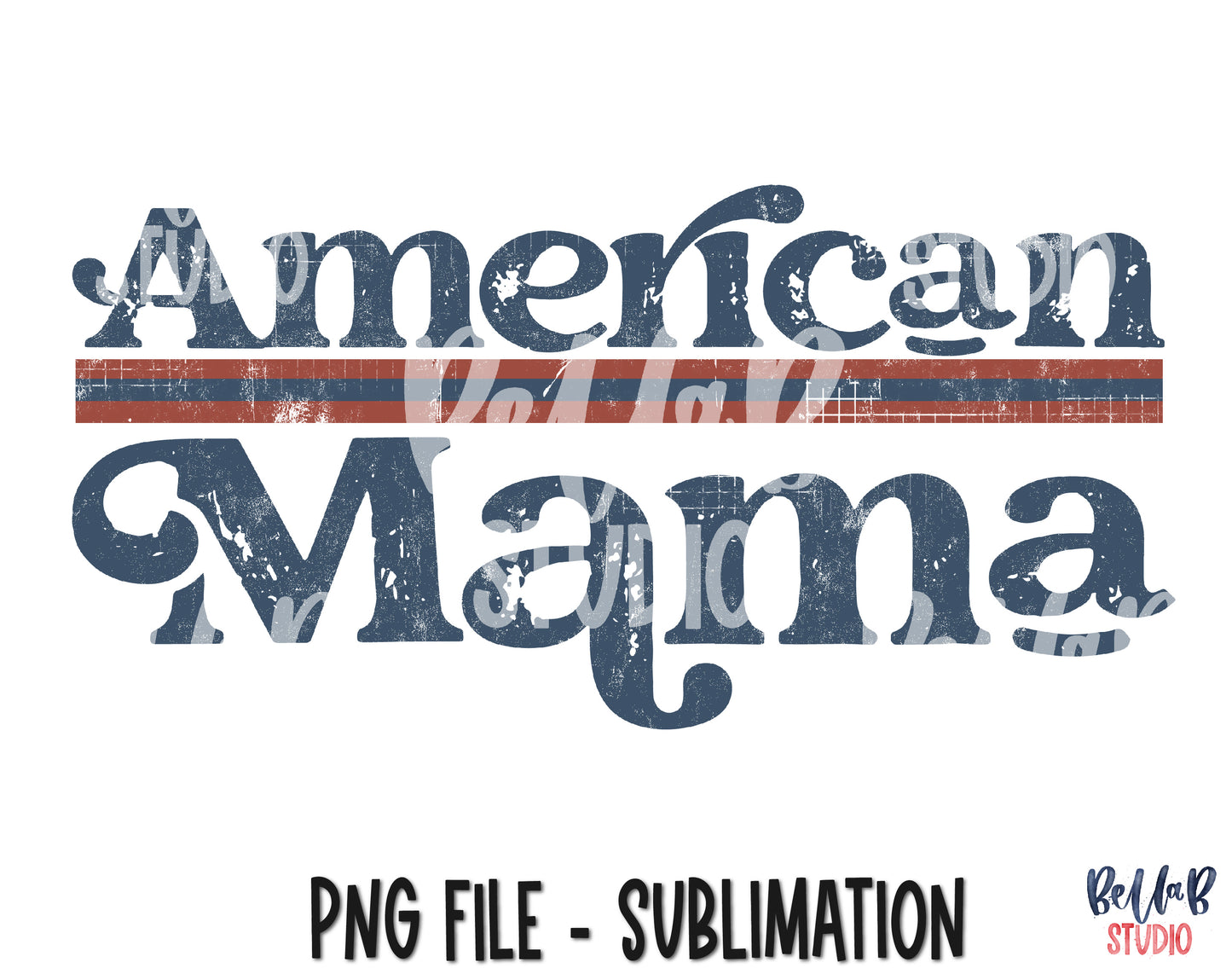 Retro American Mama Sublimation Design