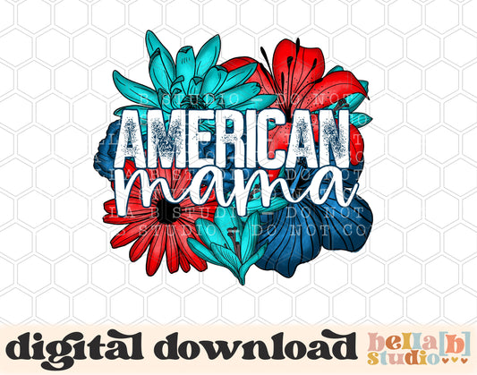 American Mama Bright Floral PNG Design