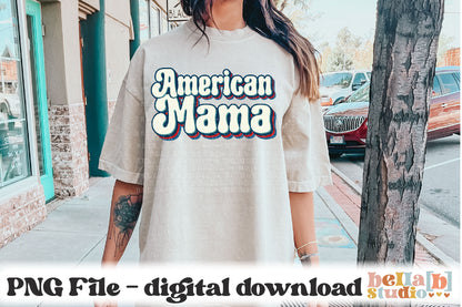 American Mama Retro PNG Design