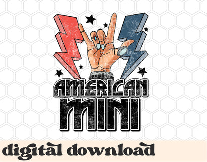 American Mini Retro Rock Bolt PNG Design