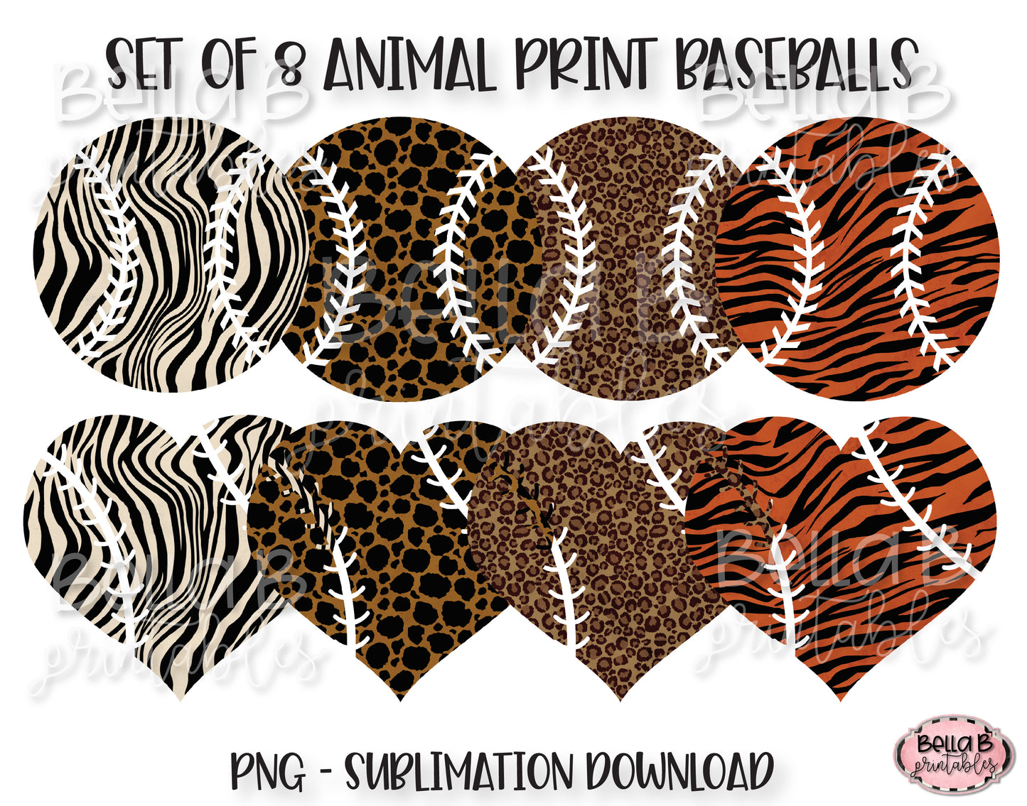 Animal Print Baseball Sublimation Elements