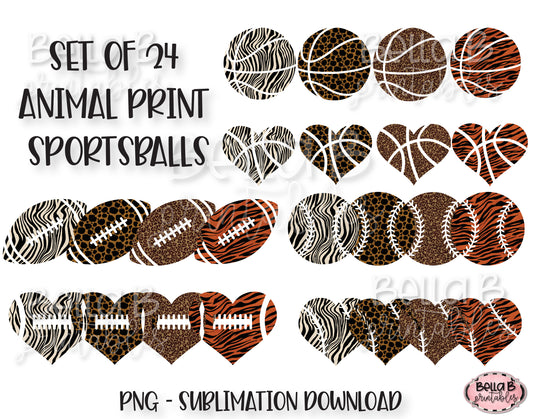 Animal Print Sports ball Sublimation Elements Bundle