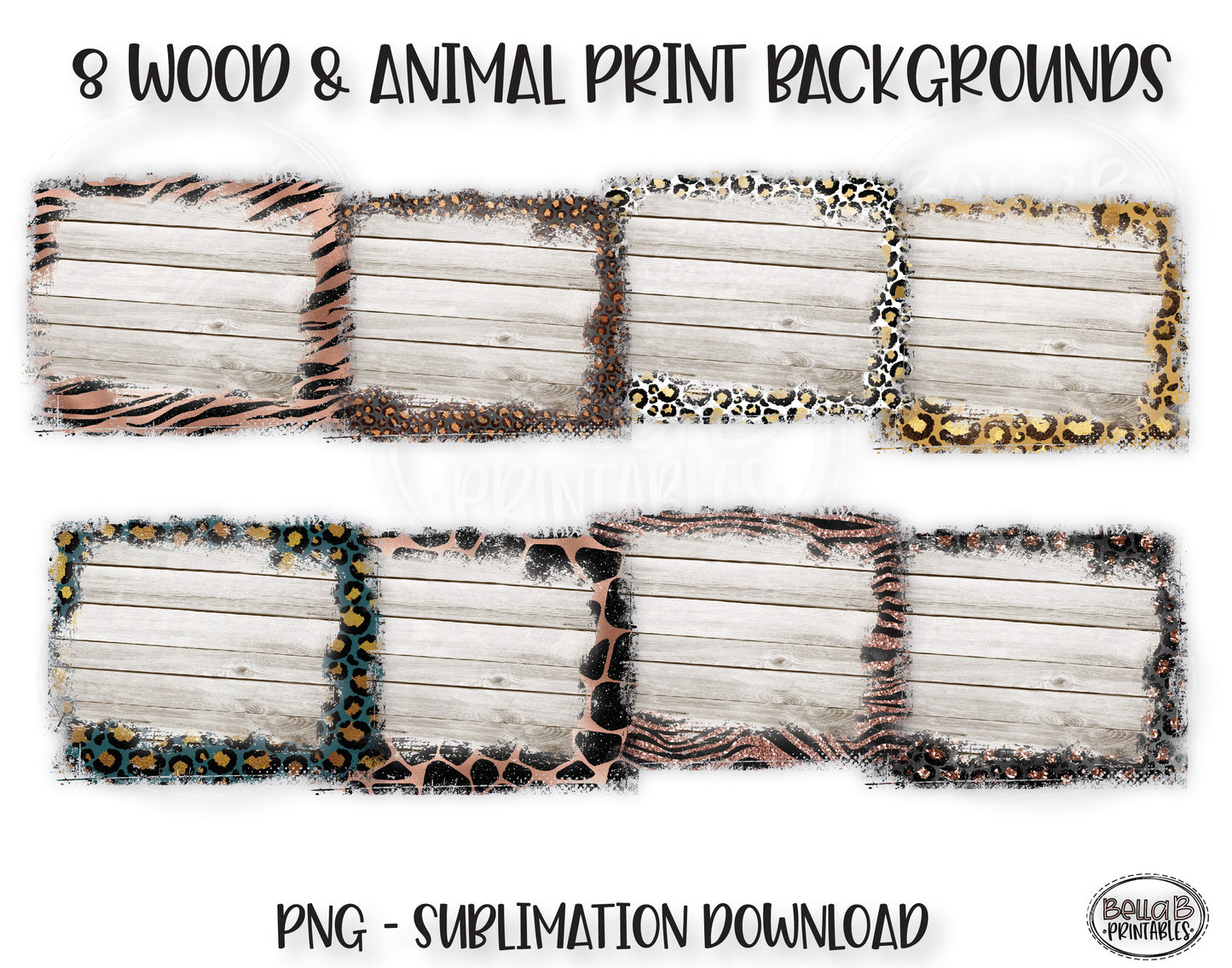 Animal Print and Wood Sublimation Background Bundle, Backsplash