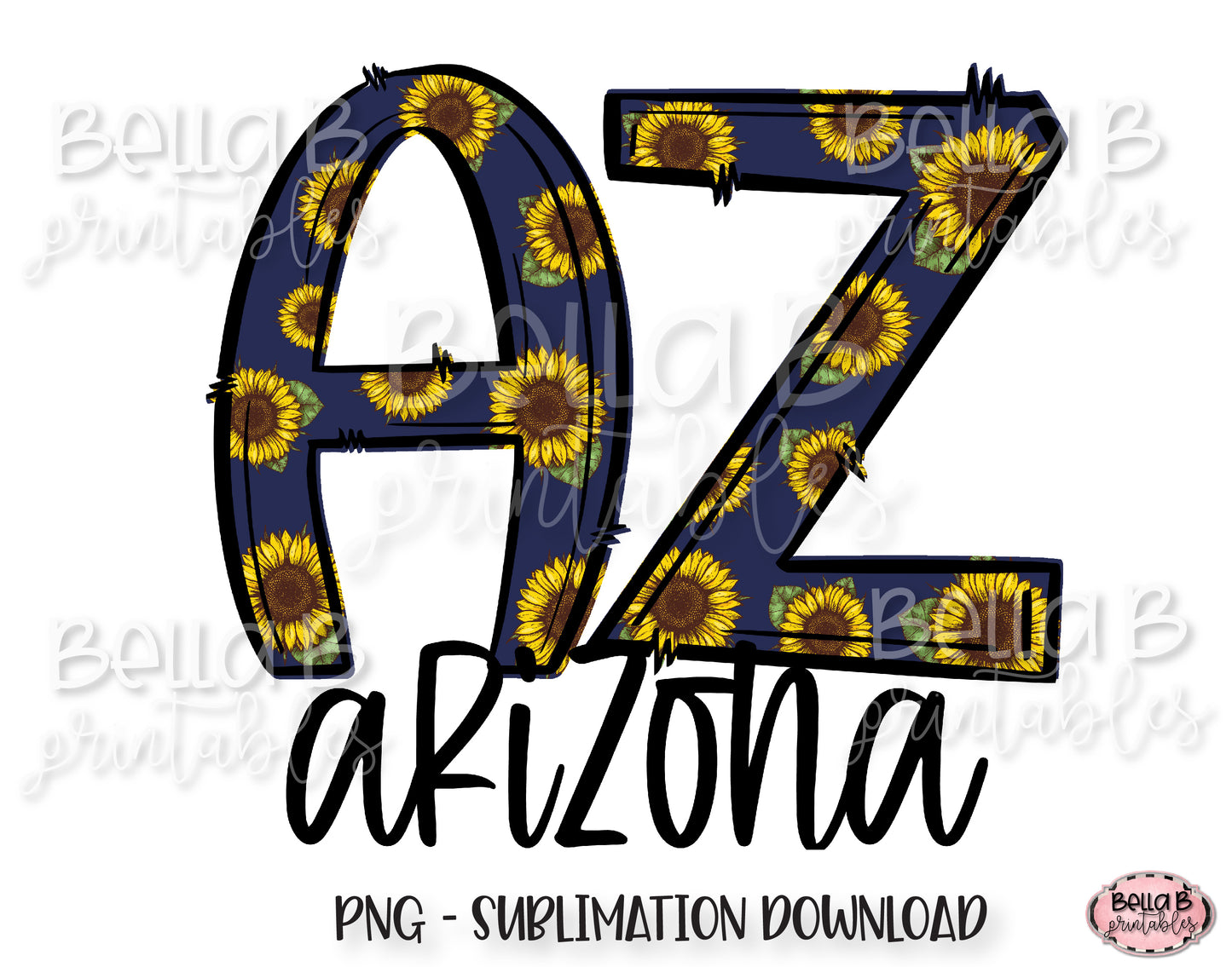 Sunflower Arizona State Sublimation Design