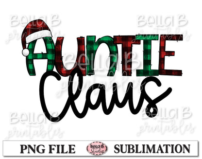 Auntie Claus Sublimation Design