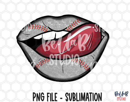 Baseball Lips Sublimation Design