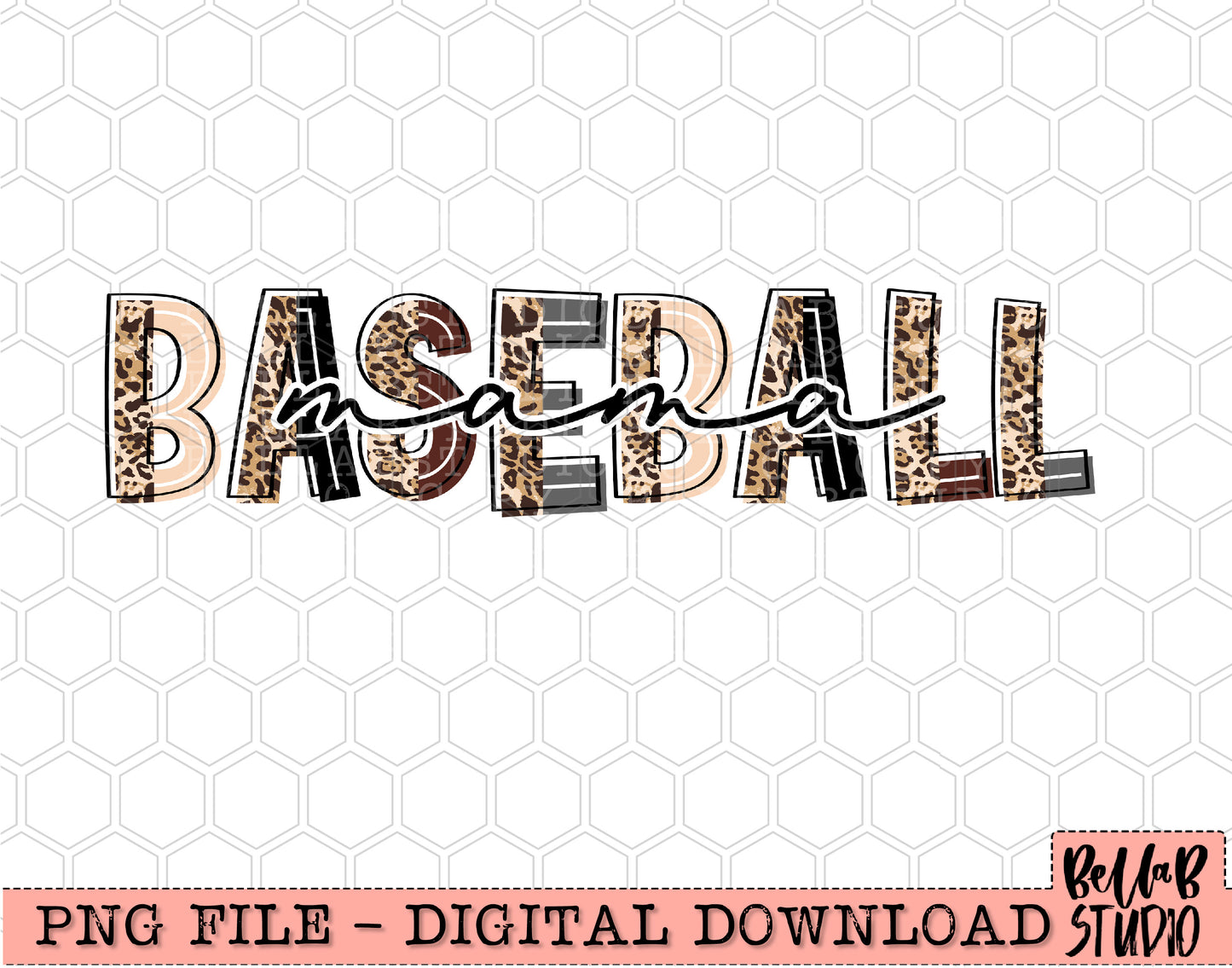 Baseball Mama Leopard Sublimation Design