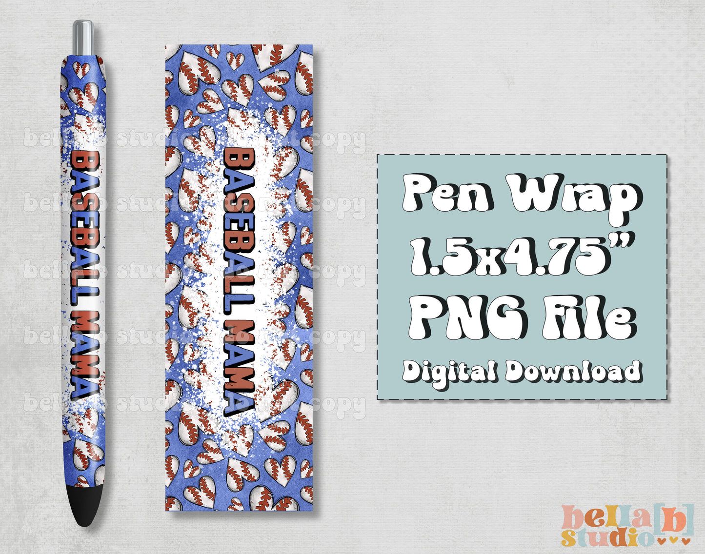 Baseball Mama Pen Wrap Design