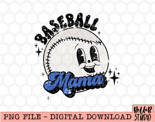 Baseball Mama Retro Mascot PNG Design
