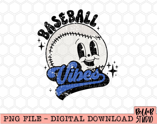 Baseball Vibes Retro Mascot PNG Design