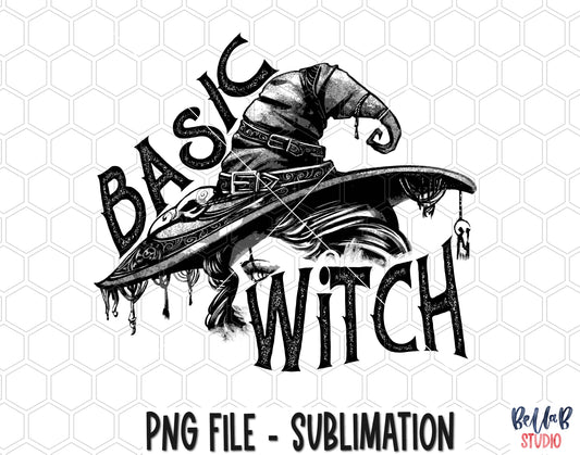 Black Basic Witch Woman Sublimation Design