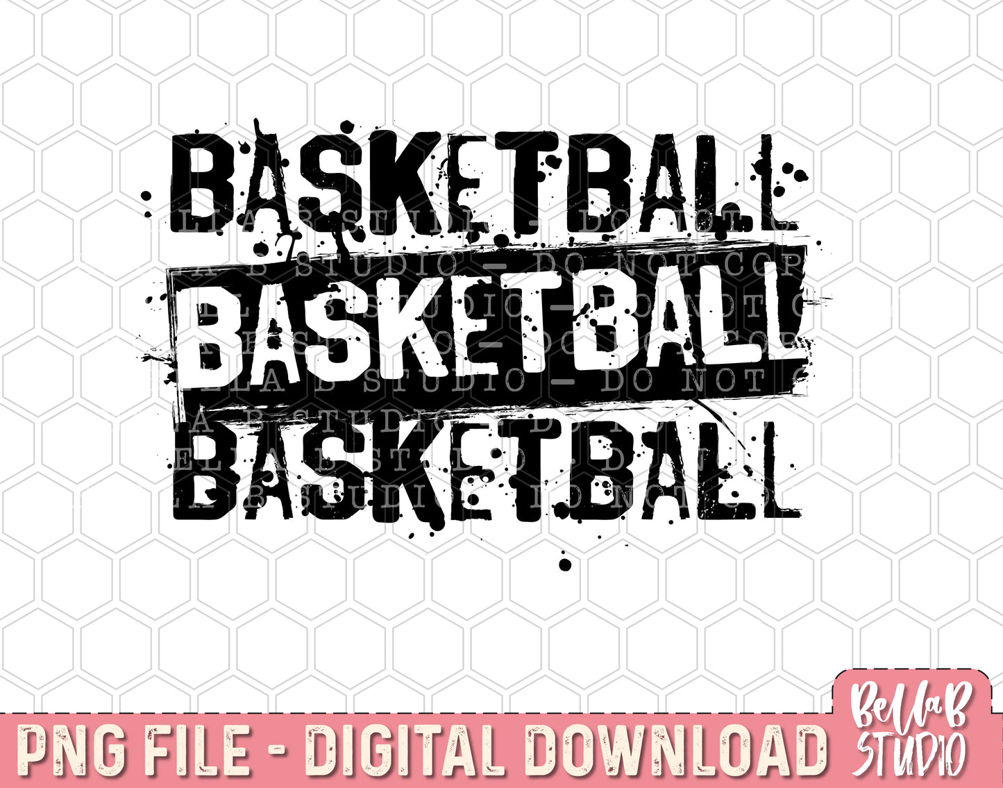 Basketball Grunge PNG Design
