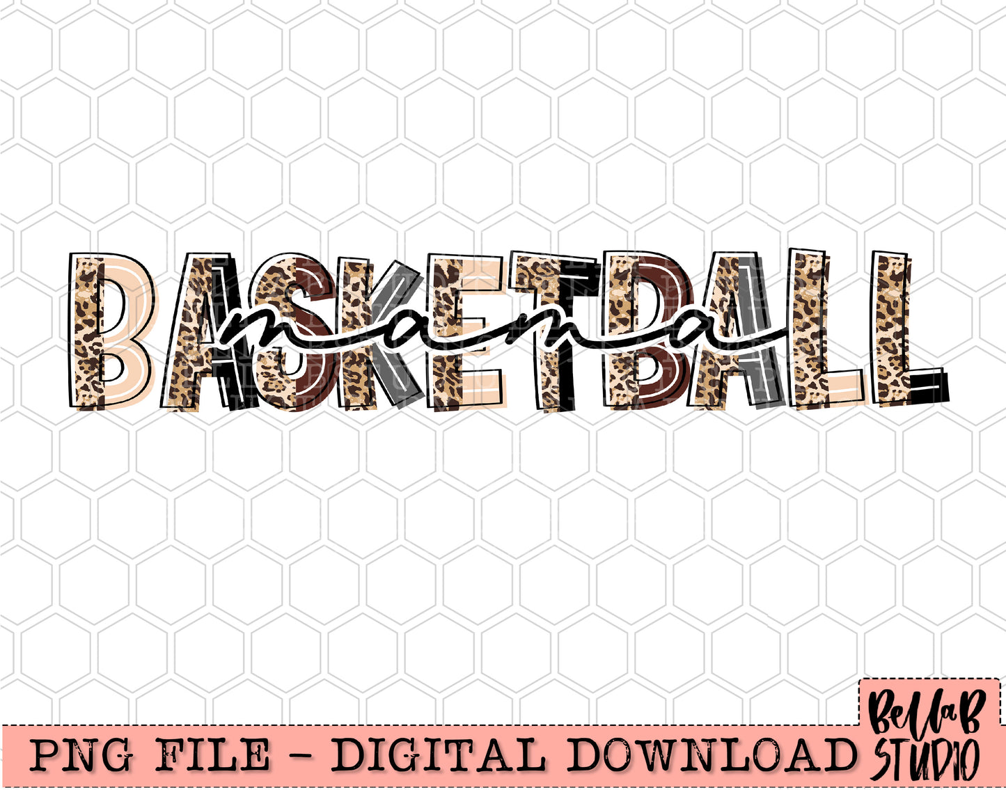 Basketball Mama Leopard Sublimation Design