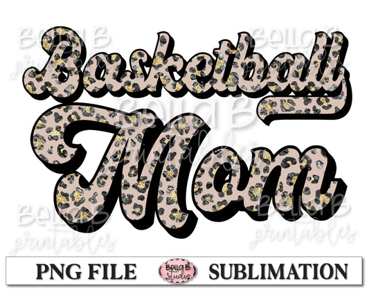 Glitter Leopard - Basketball Mom Sublimation Design