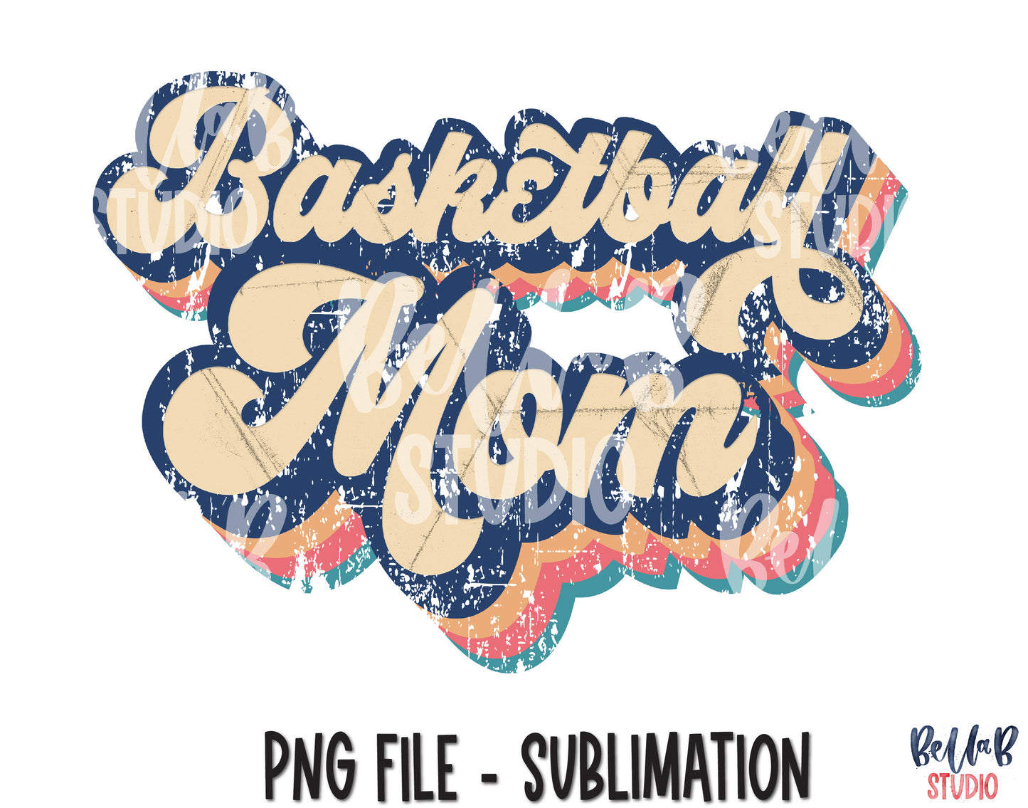 Retro Basketball Mom Sublimation Design