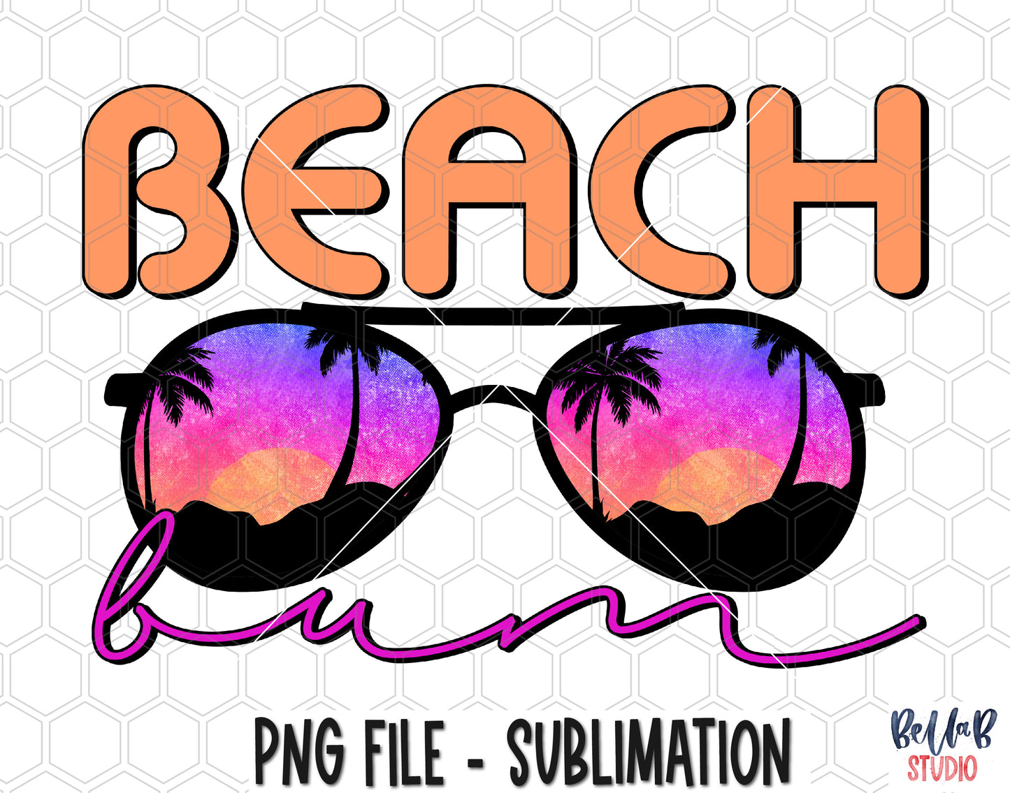 Beach Bum Sunglasses Sublimation Design