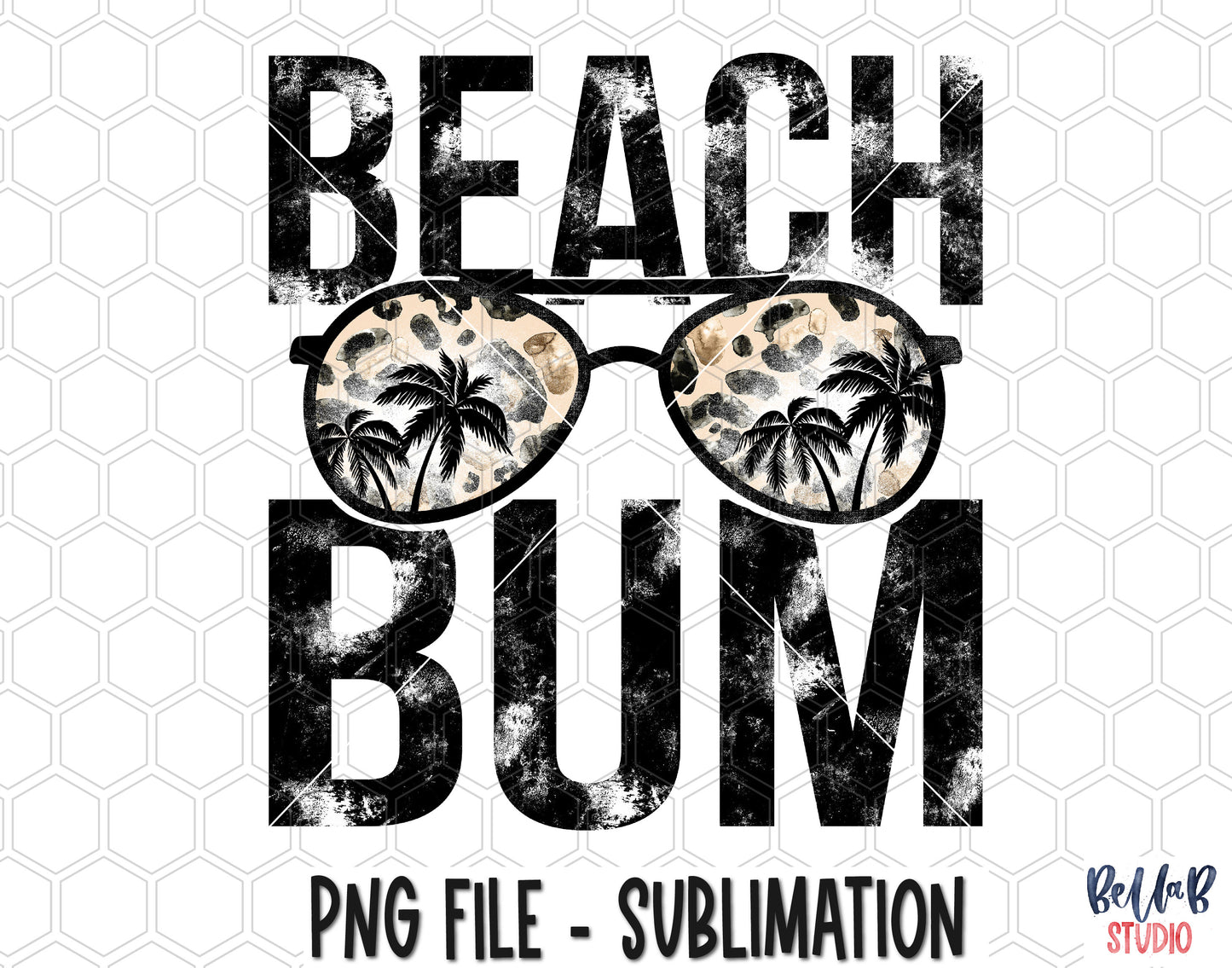 Beach Bum Leopard Sunglasses Sublimation Design
