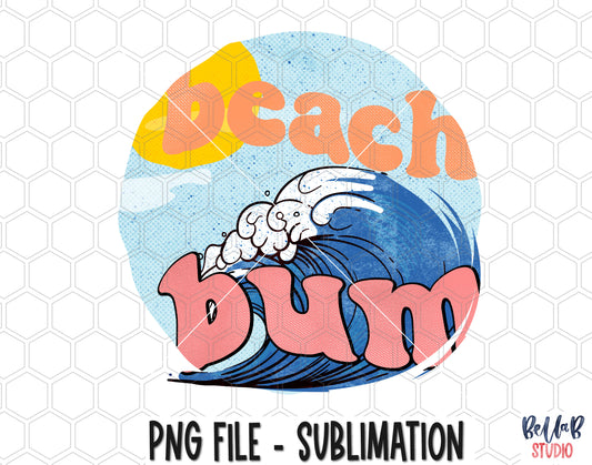 Beach Bum Waves Sublimation Design