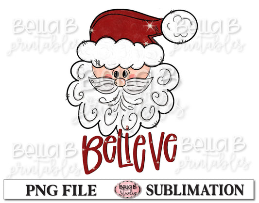 Believe- Santa Sublimation Design