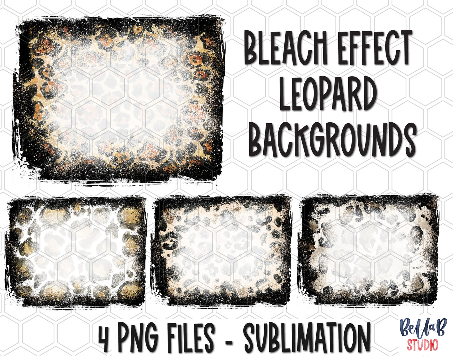 Leopard Bleach Effect Sublimation Background Bundle, Backsplash