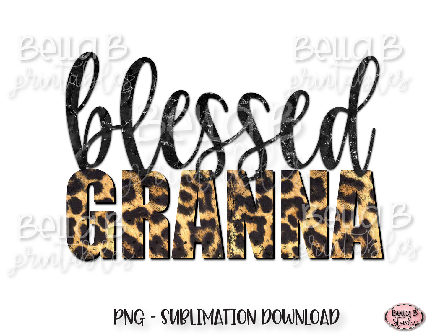 Leopard Print Blessed Granna Sublimation Design