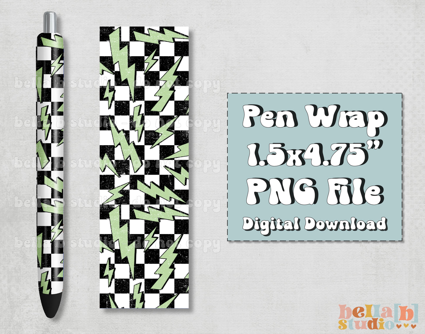 Checkered Bolt Pen Wrap Design