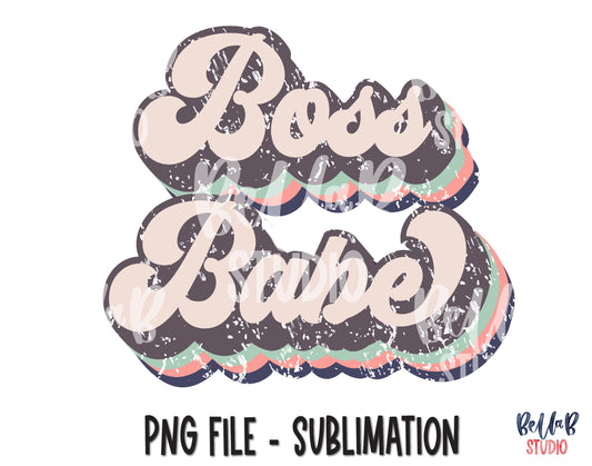 Retro Boss Babe Sublimation Design
