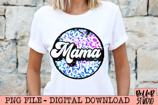 Bright Funky Leopard - Retro Mama Sublimation Design