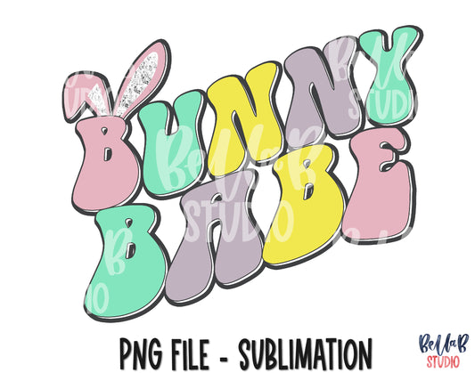 Retro Bunny Babe Sublimation Design