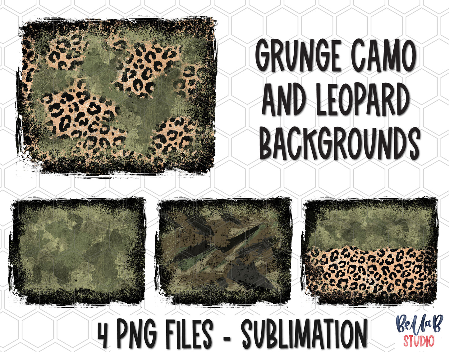 Camo and Leopard Background Bundle