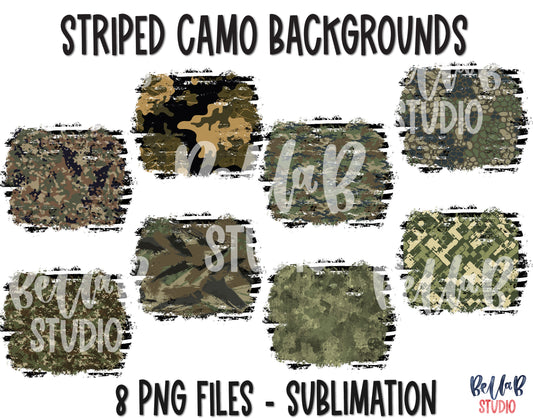 Camo and Striped Background Sublimation Bundle