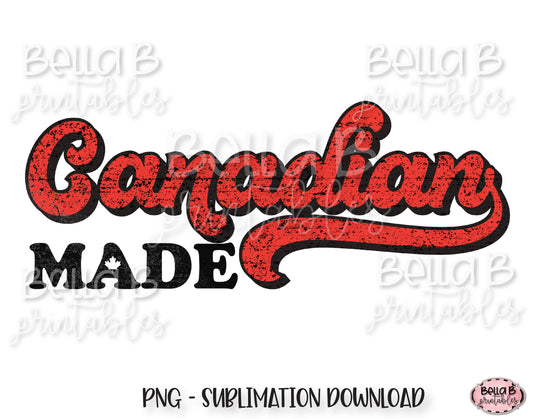 Canadian Made, Retro Canada Sublimation Design