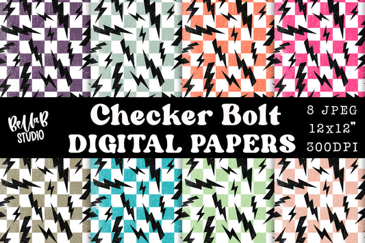 Checkered Bolt Digital Papers