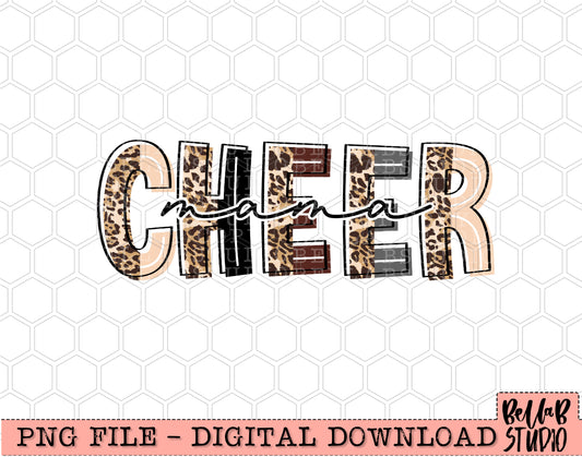 Cheer Mama Leopard Sublimation Design