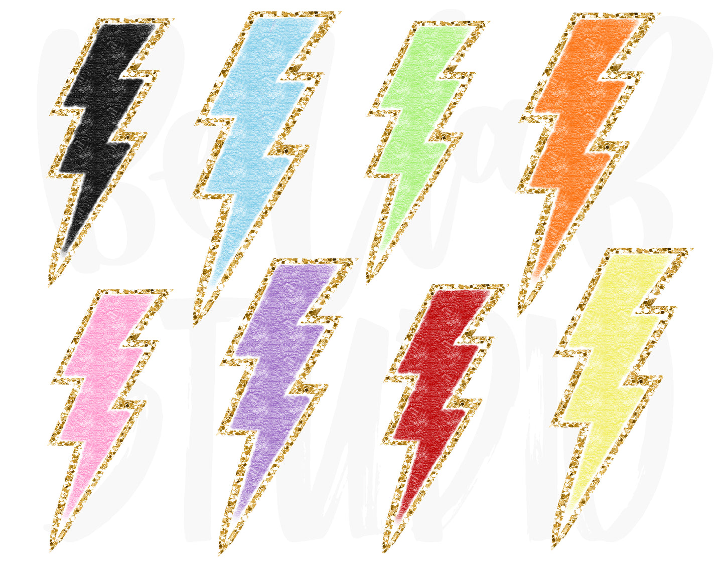 Faux Chenille Lightning Bolt Elements Bundle