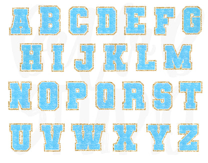 Faux Chenille Alphabet Set BLUE