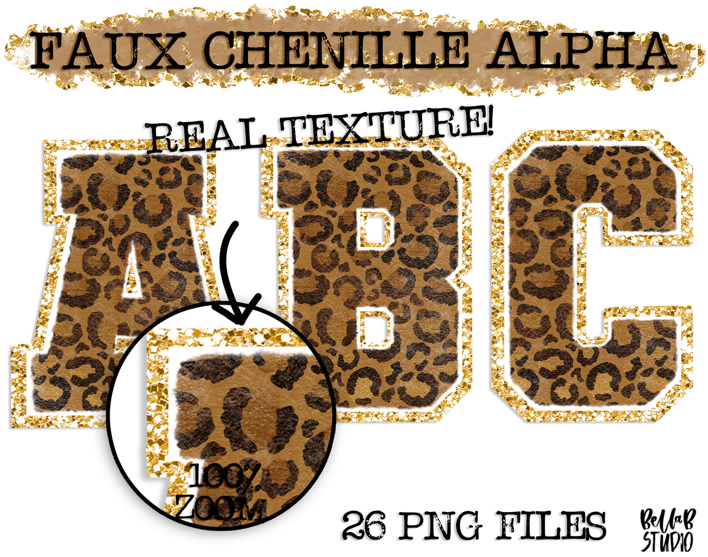 Faux Chenille Alphabet Set LEOPARD