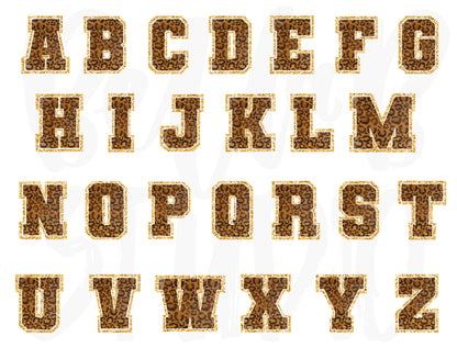 Faux Chenille Alphabet Set LEOPARD