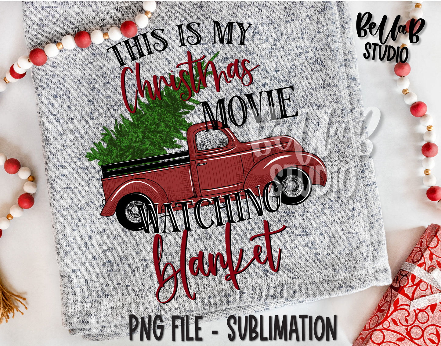 This Is My Christmas Movie Watching Blanket Sublimation Design