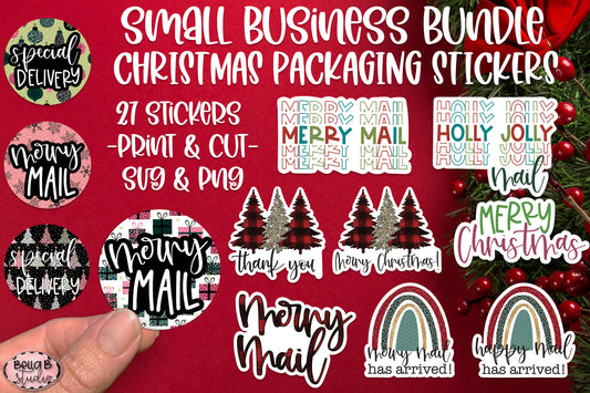Christmas Stickers, Small Business Packaging Stickers