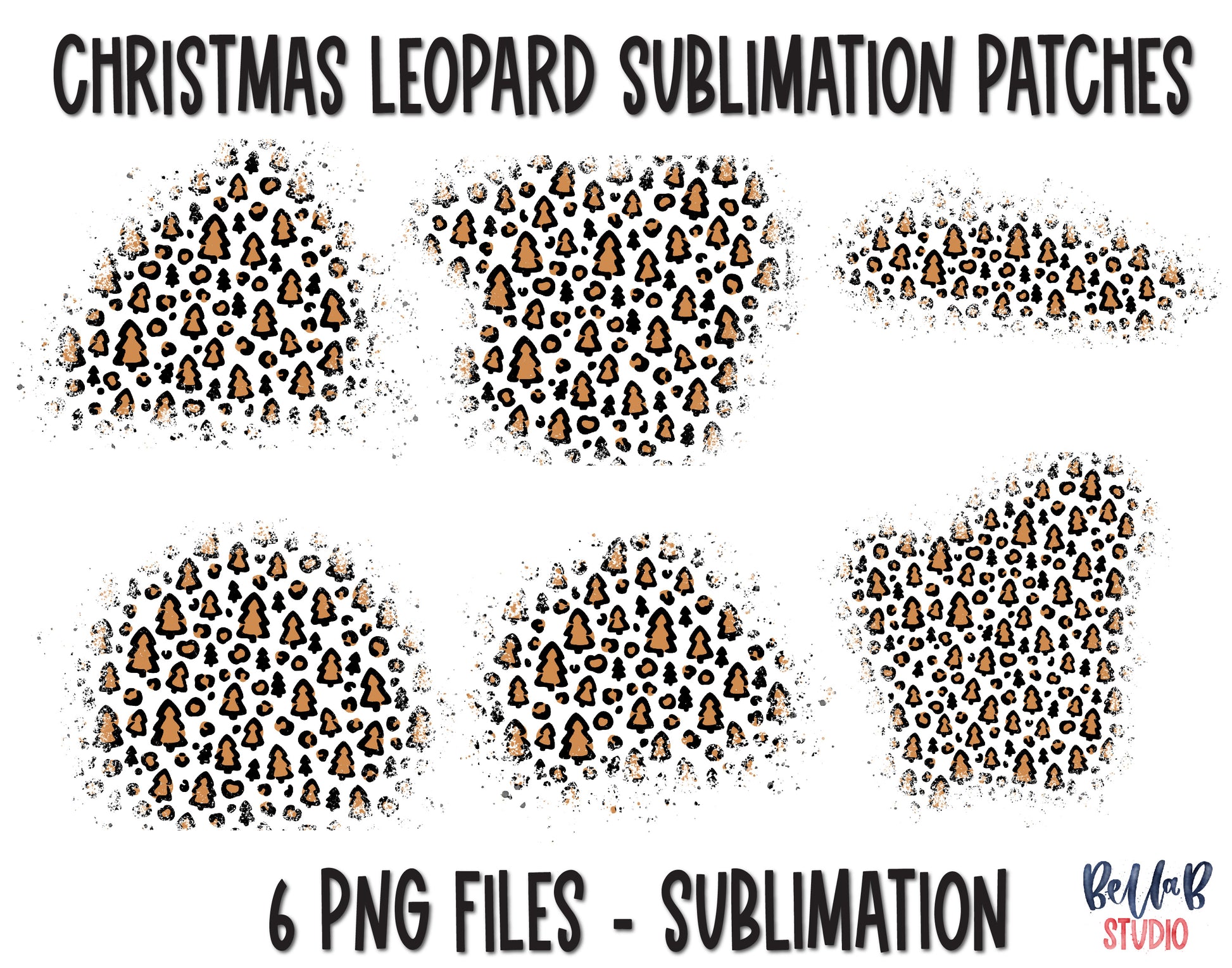 Christmas Leopard Sublimation Patches - T Shirt Bleaching Patches