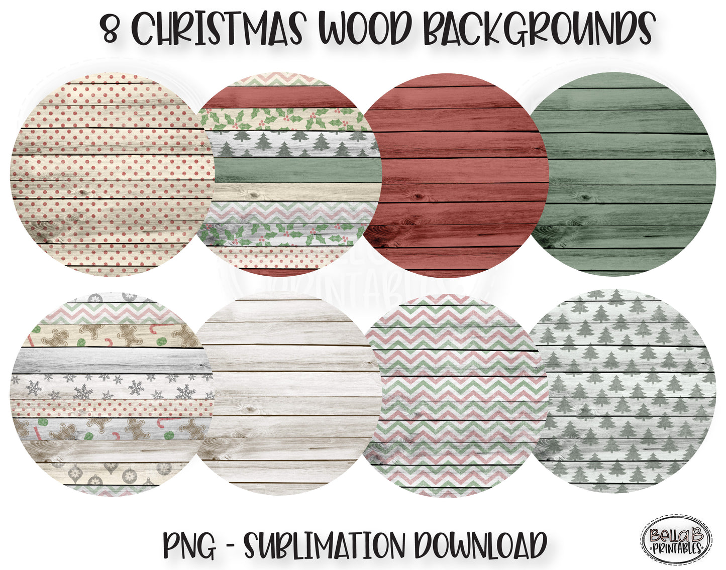 Christmas Wood Sublimation Background Bundle, Backsplash